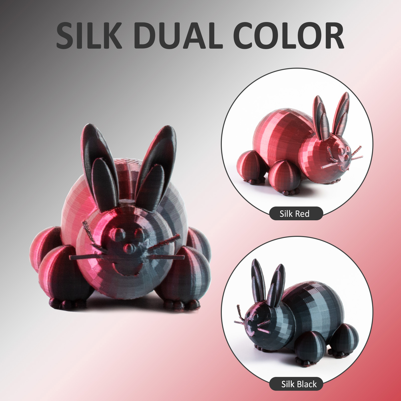 Geeetech Filament Silk PLA Dual Gradient Multi-Color 1.75mm 1KG For 3D Printer - Picture 18 of 51