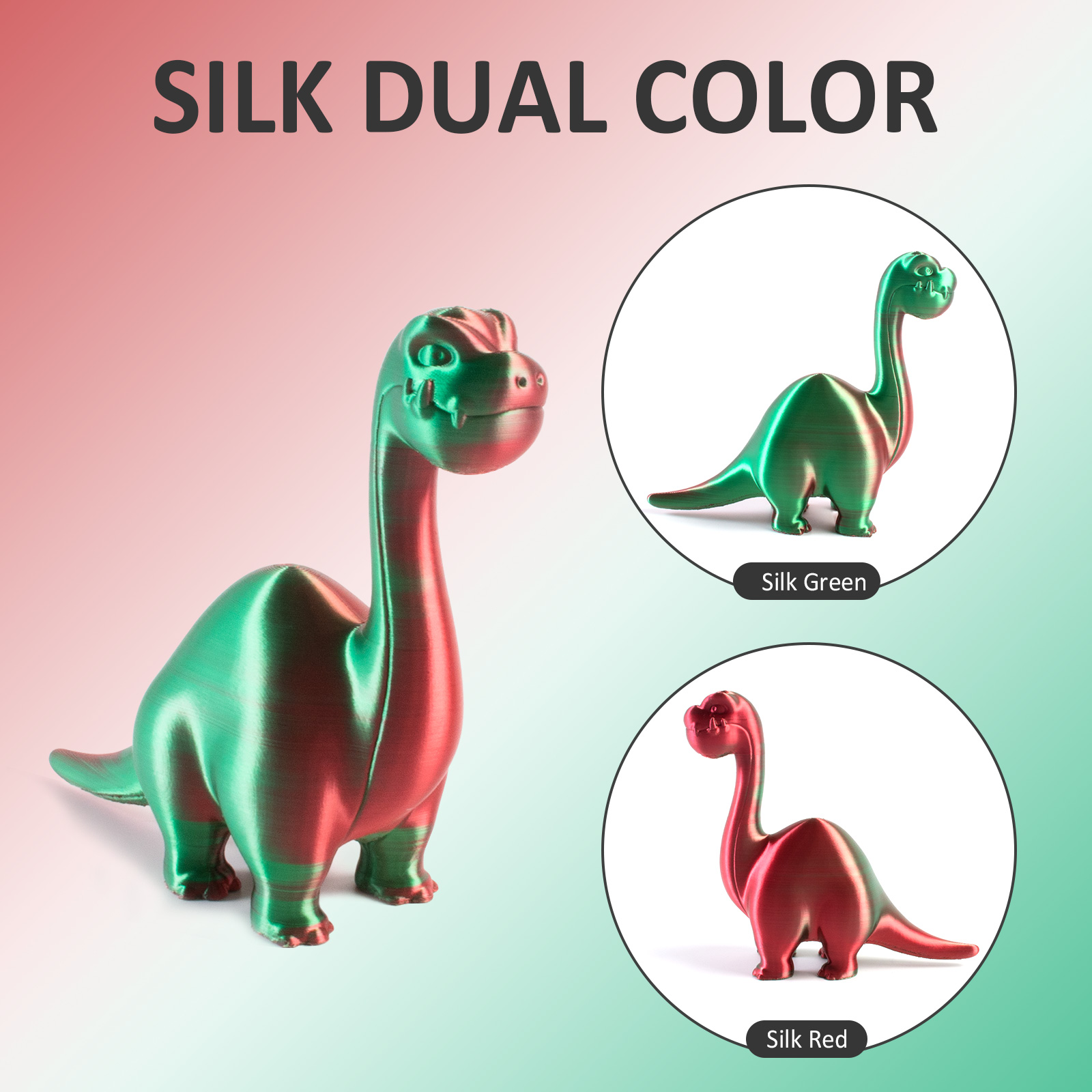Geeetech Filament Silk PLA Dual Gradient Multi-Color 1.75mm 1KG For 3D Printer - Picture 41 of 51