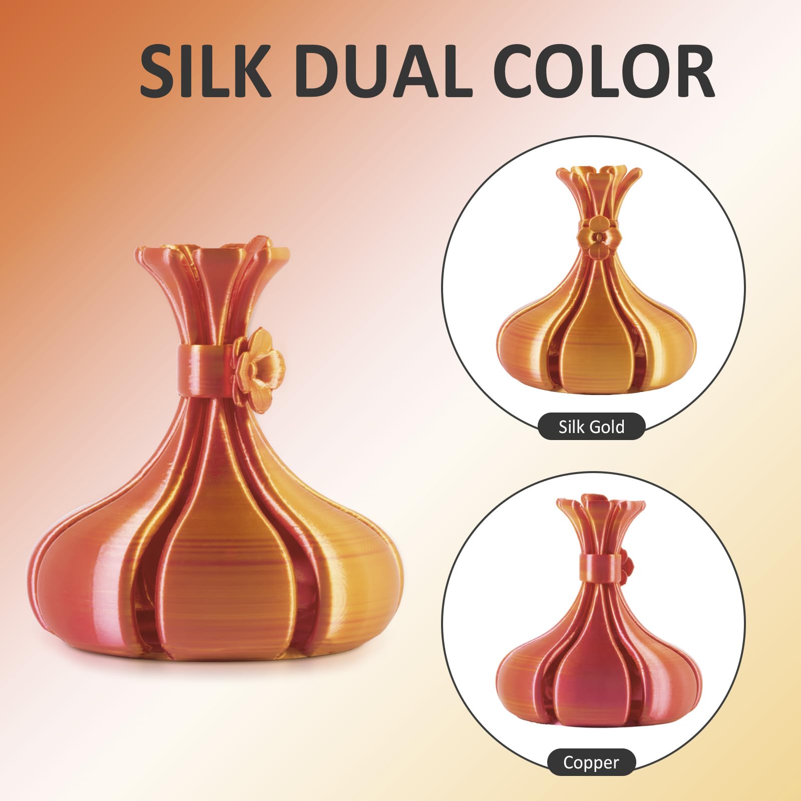 Geeetech Filament Silk PLA Dual Gradient Multi-Color 1.75mm 1KG For 3D Printer - Picture 26 of 51
