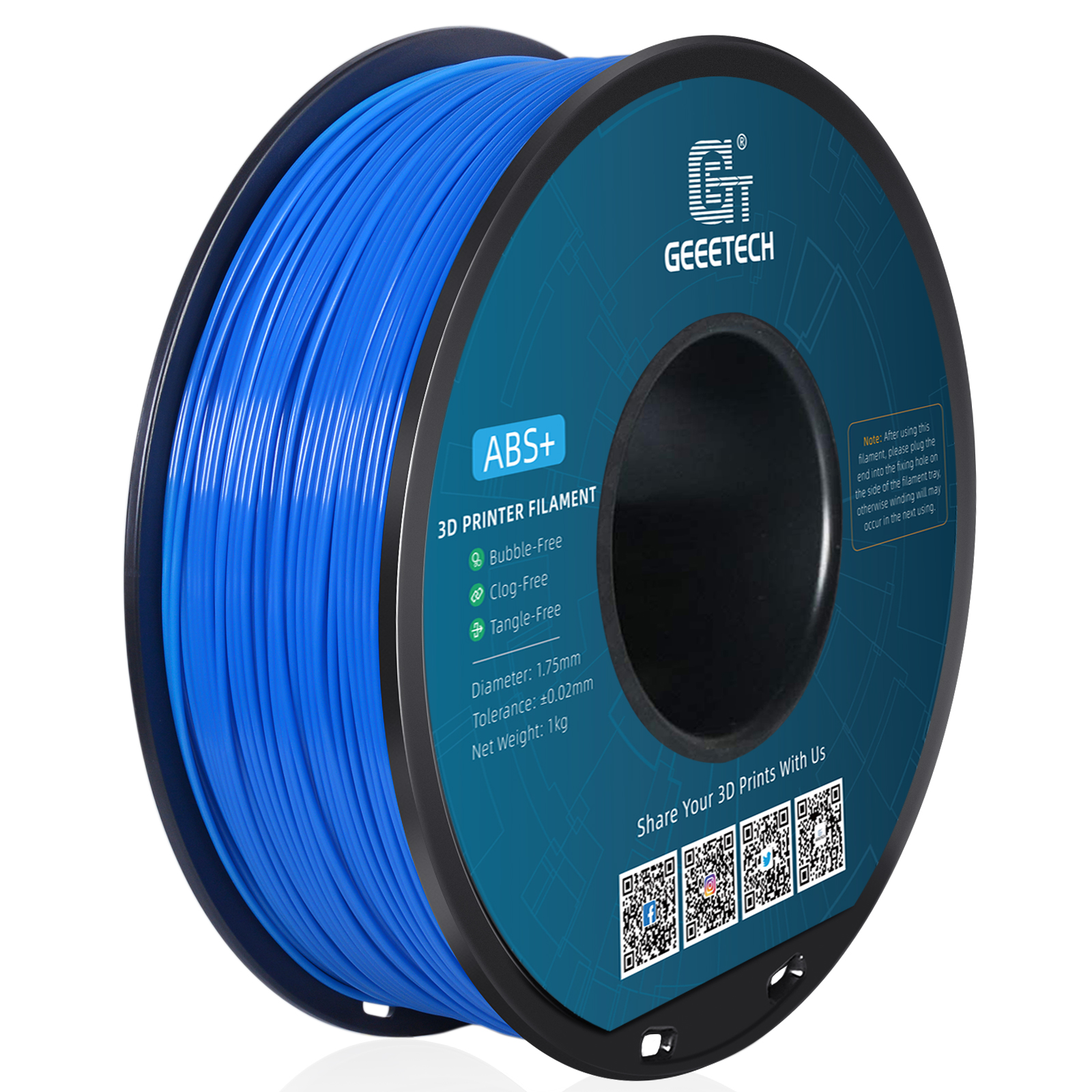 GEEETECH 3D Printer Filament ABS+ 15 Color 1.75mm 1kg Per Roll High Quality US