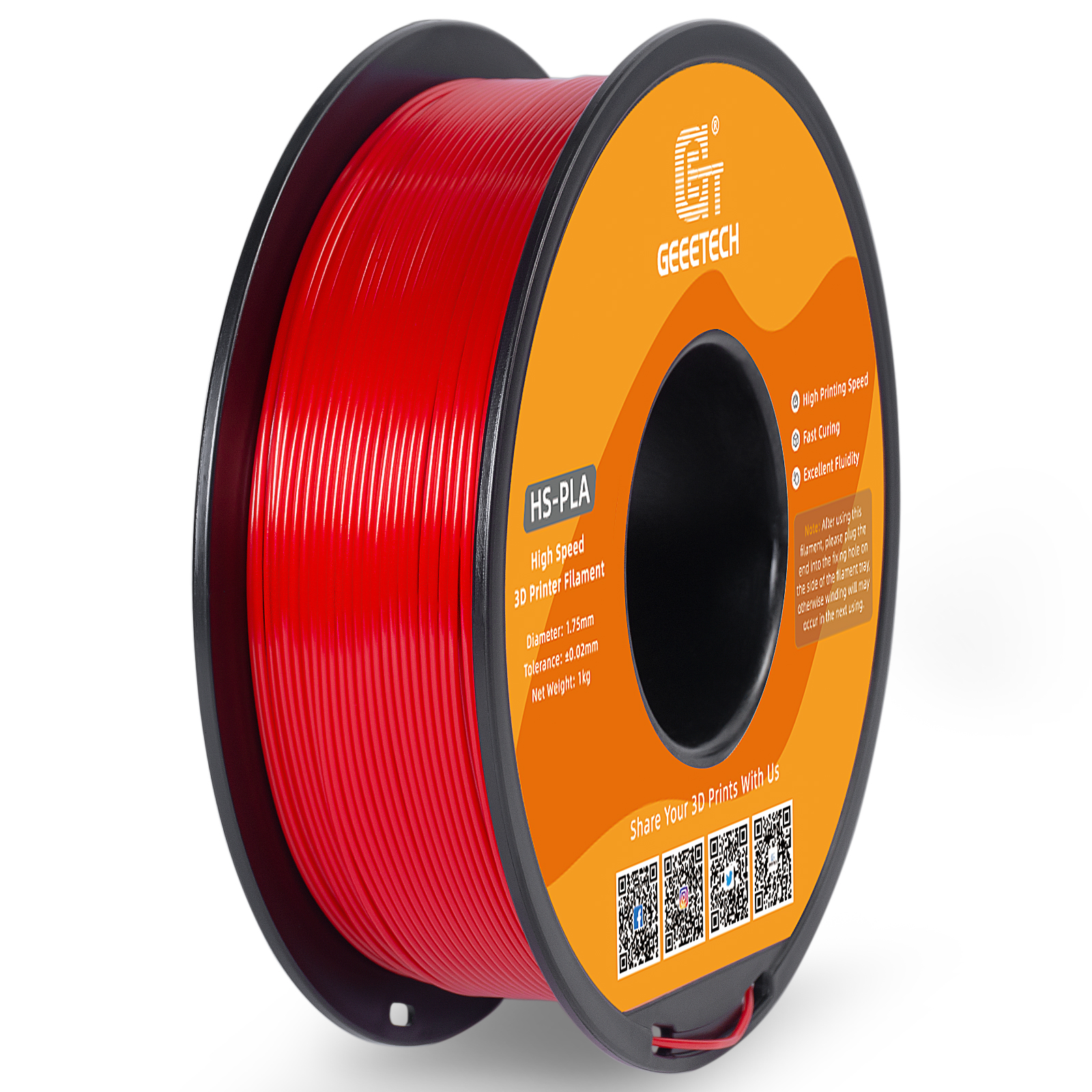 Geeetech 3D Printers HS-PLA Filament 1.75mm 1KG/roll 16 Color Choose Consumables