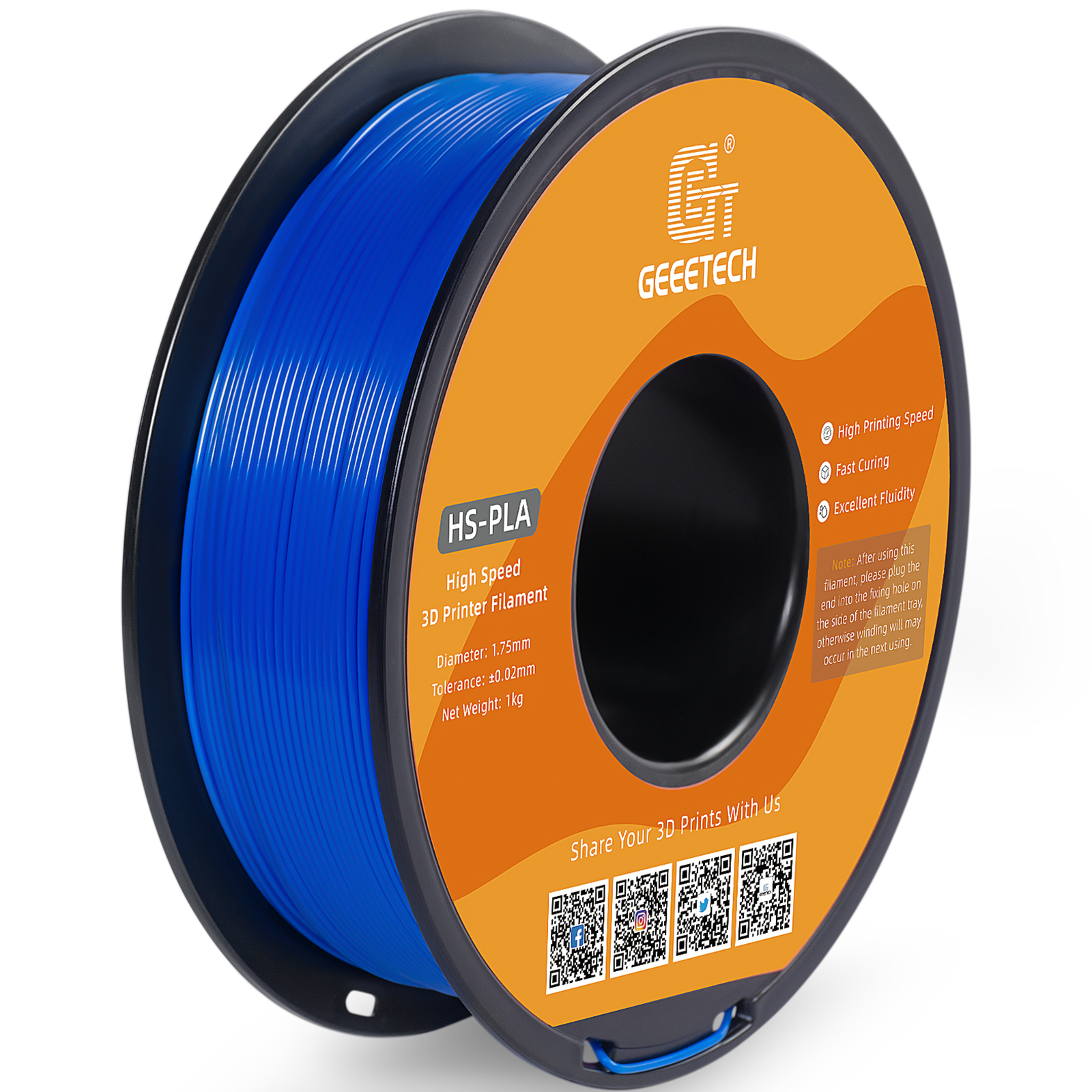 Geeetech 3D Printers HS-PLA Filament 1.75mm 1KG/roll 16 Color Choose Consumables