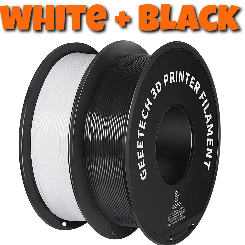 GEEETECH 3D Printer Filament PLA 1kg/Roll 1.75mm Consumables Regular Black+White