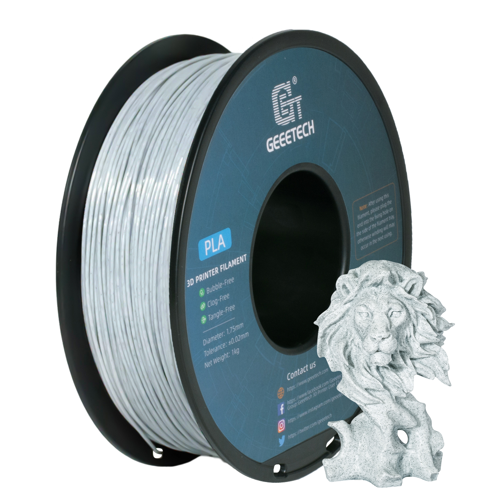 Geeetech 3D Printer Filament 1.75mm 1kg/roll Like Marble PLA 3 Color Consumables