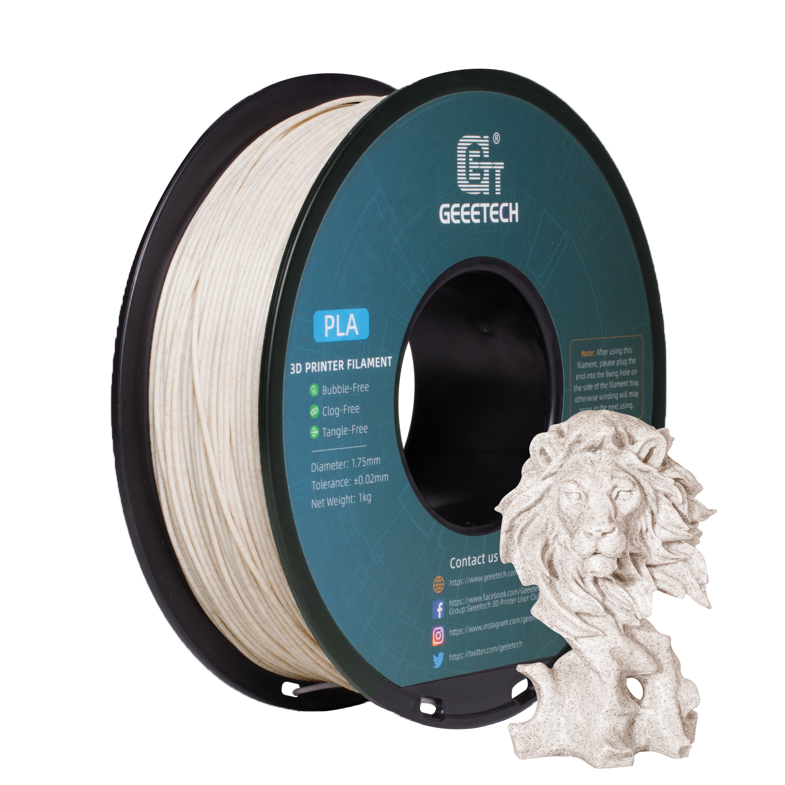 Geeetech 3D Printer Filament 1.75mm 1kg/roll Like Marble PLA 3 Color Consumables