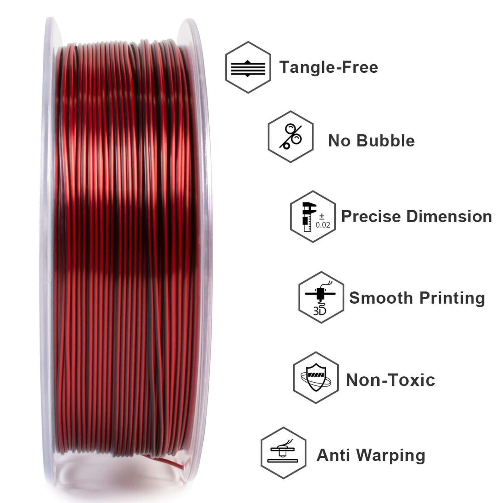 Geeetech 3D Printer Filament Silk PLA Dual Color Multi-color colorful 1.75mm 1KG