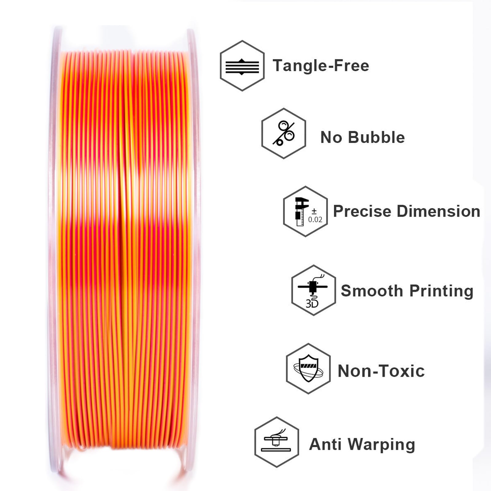 Geeetech 3D Printer Filament Silk PLA Dual Color Multi-color colorful 1.75mm 1KG