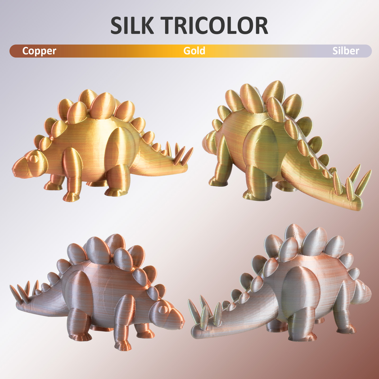 Geeetech 3D Printer Filament Silk PLA Tricolor 1.75mm 1KG/roll Consumables - Picture 13 of 19