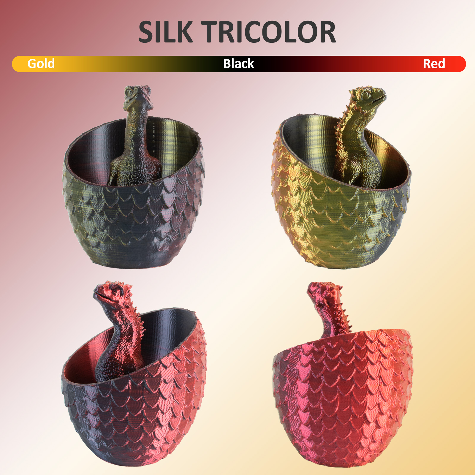 Geeetech 3D Printer Filament Silk PLA Tricolor 1.75mm 1KG/roll Consumables - Picture 16 of 19