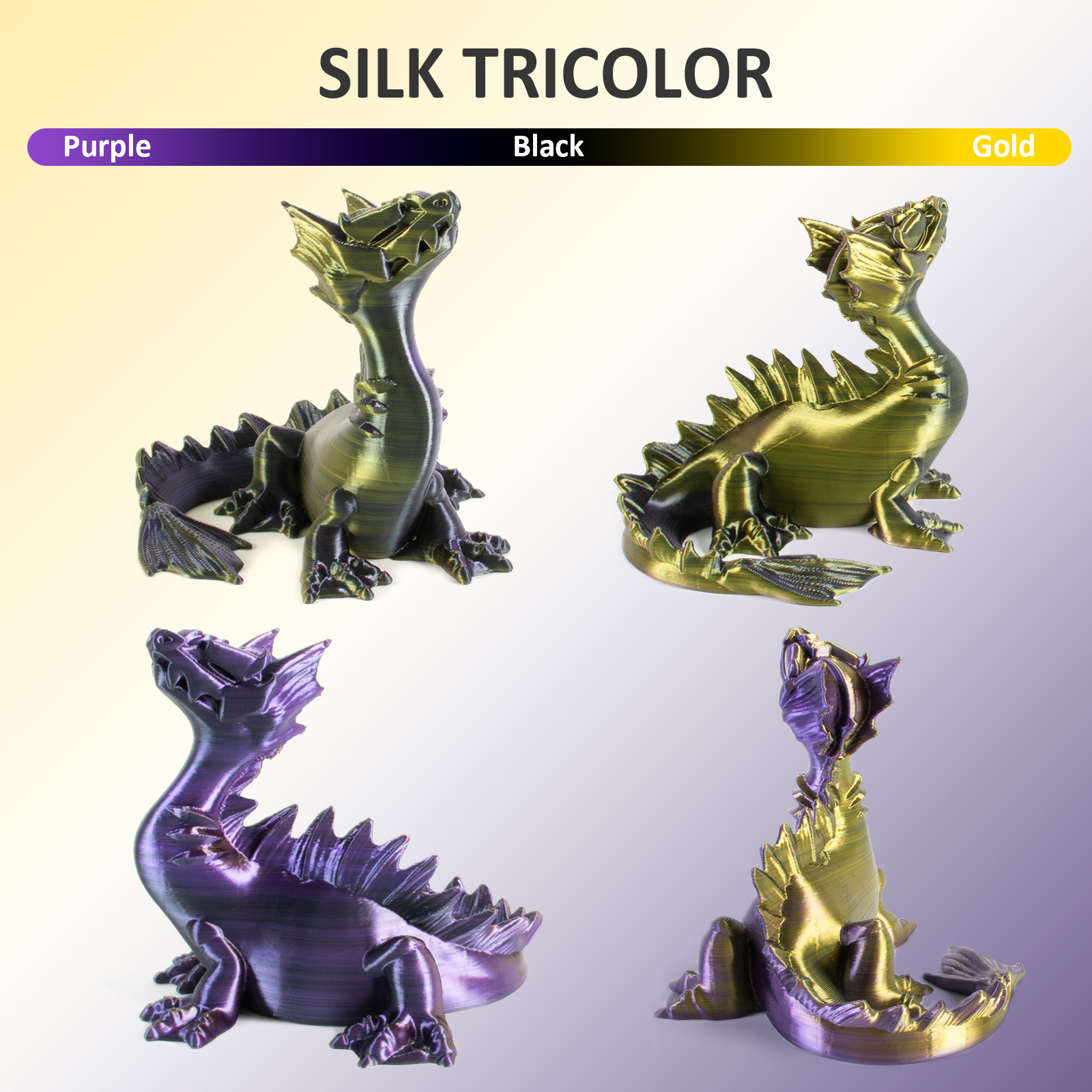Geeetech 3D Printer Filament Silk PLA Tricolor 1.75mm 1KG/roll Consumables - Picture 18 of 19