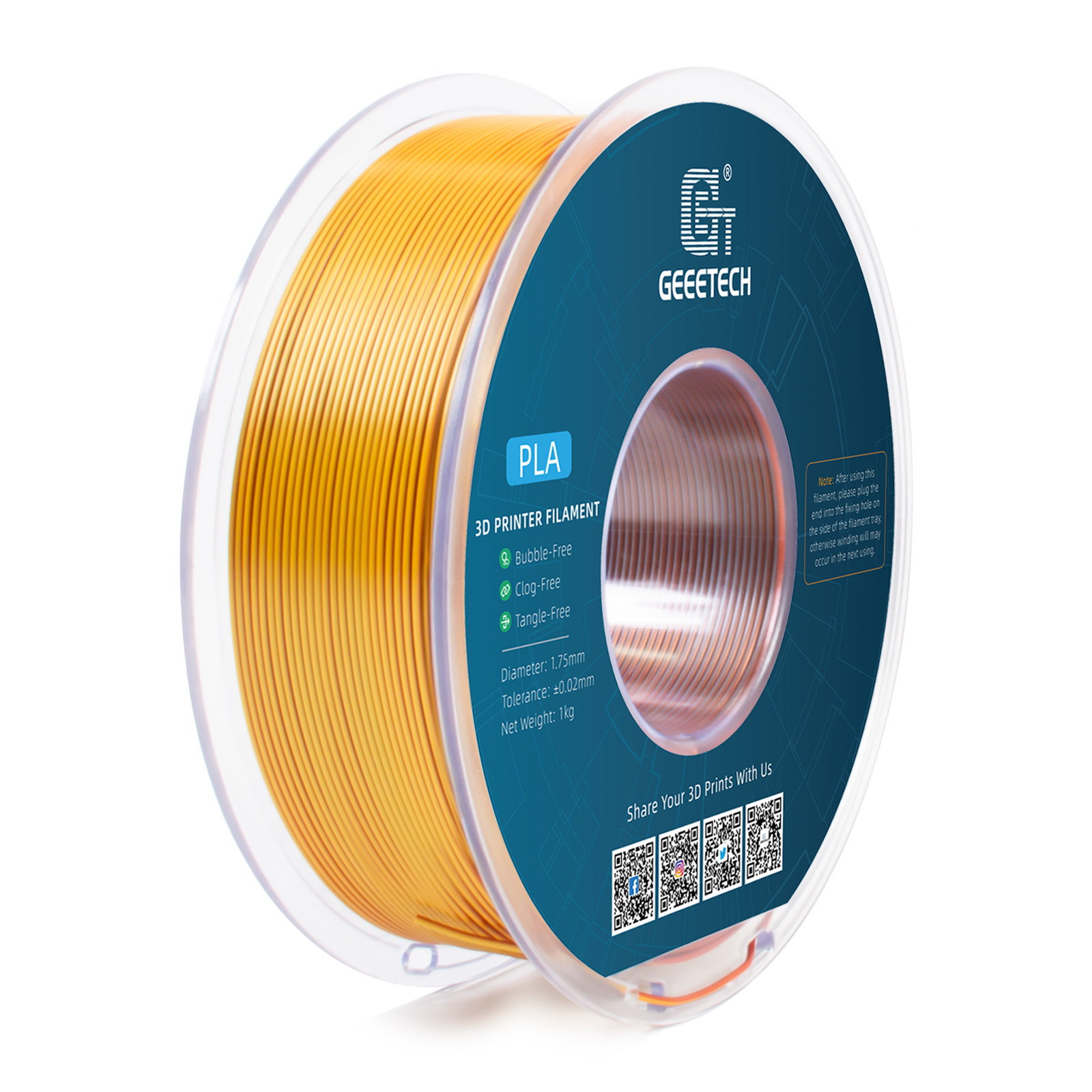 Geeetech 3D Printer Filament 1.75mm 1KG Silk Tricolor PLA Multi-color available