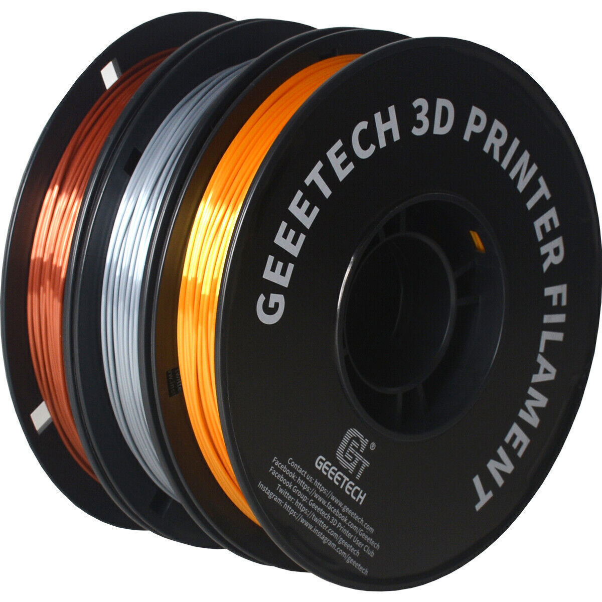 Geeetech 3D Printer Filament 1.75mm 1KG Silk Tricolor PLA Multi-color available