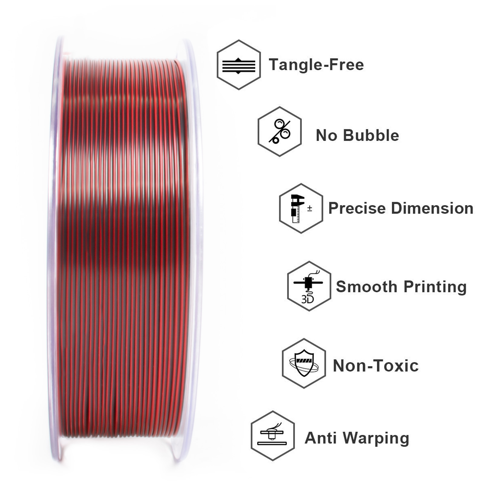 Geeetech 3D Printer Filament 1.75mm 1KG Silk Tricolor PLA Multi-color available