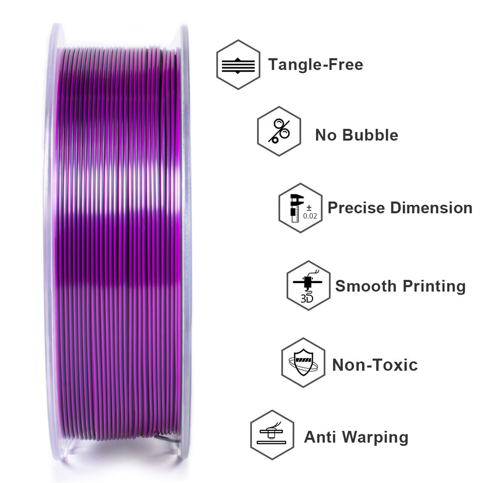 Geeetech 3D Printer Filament 1.75mm 1KG Silk Tricolor PLA Multi-color available