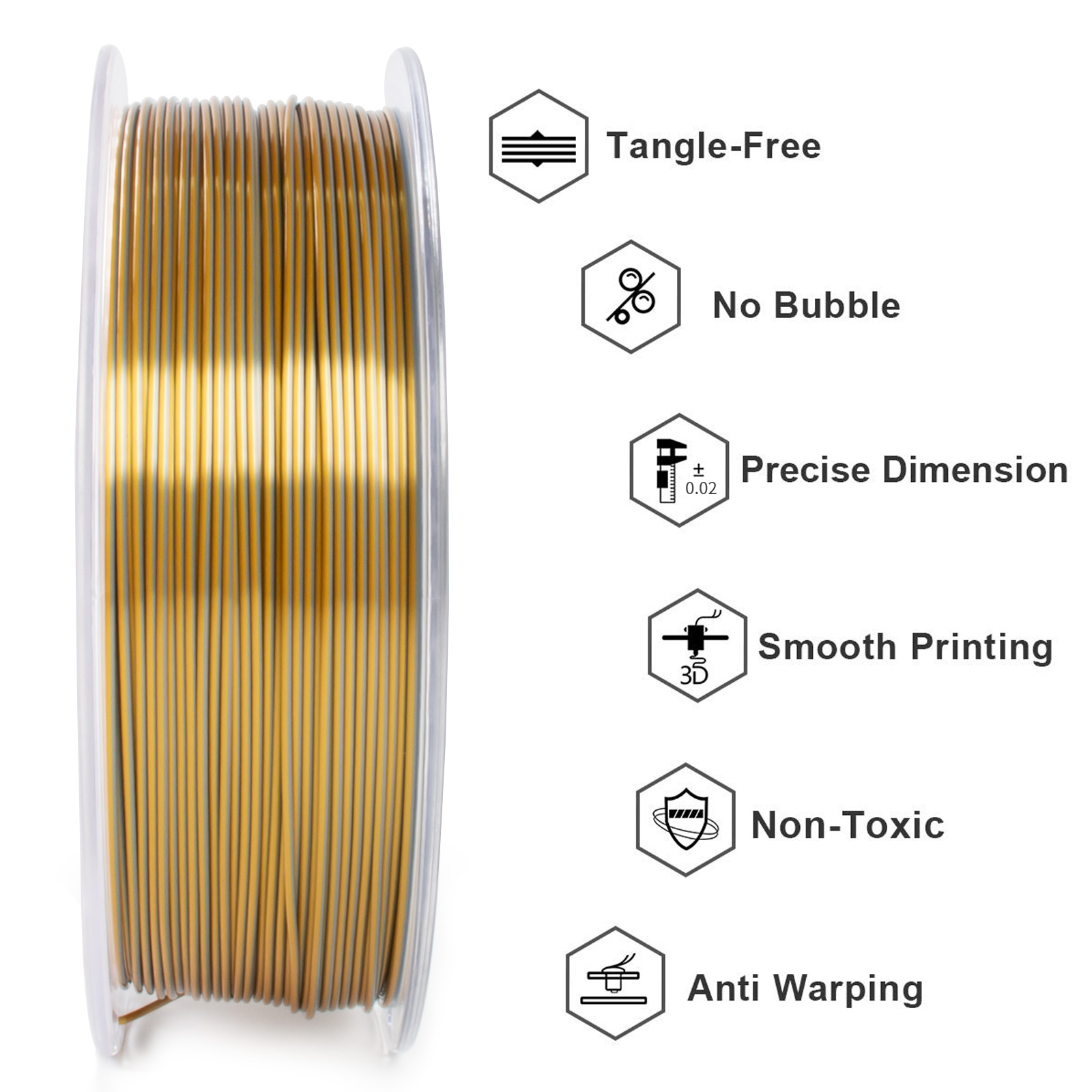 GEEETECH 3D Printer Filament Silk/Two-color/Tricolor Change PLA 1.75mm 1KG/Roll