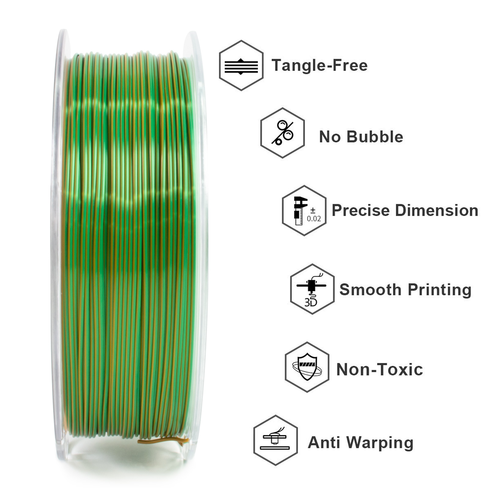 GEEETECH 3D Printer Filament Silk/Two-color/Tricolor Change PLA 1.75mm 1KG/Roll