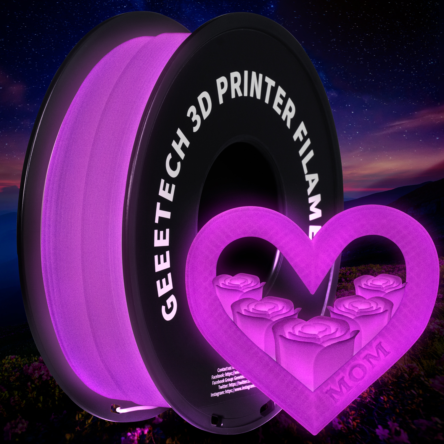 GEEETECH 3D Printer Filament 1KG/roll PLA/ABS+/PETG/TPU/Matte PLA Consumables US