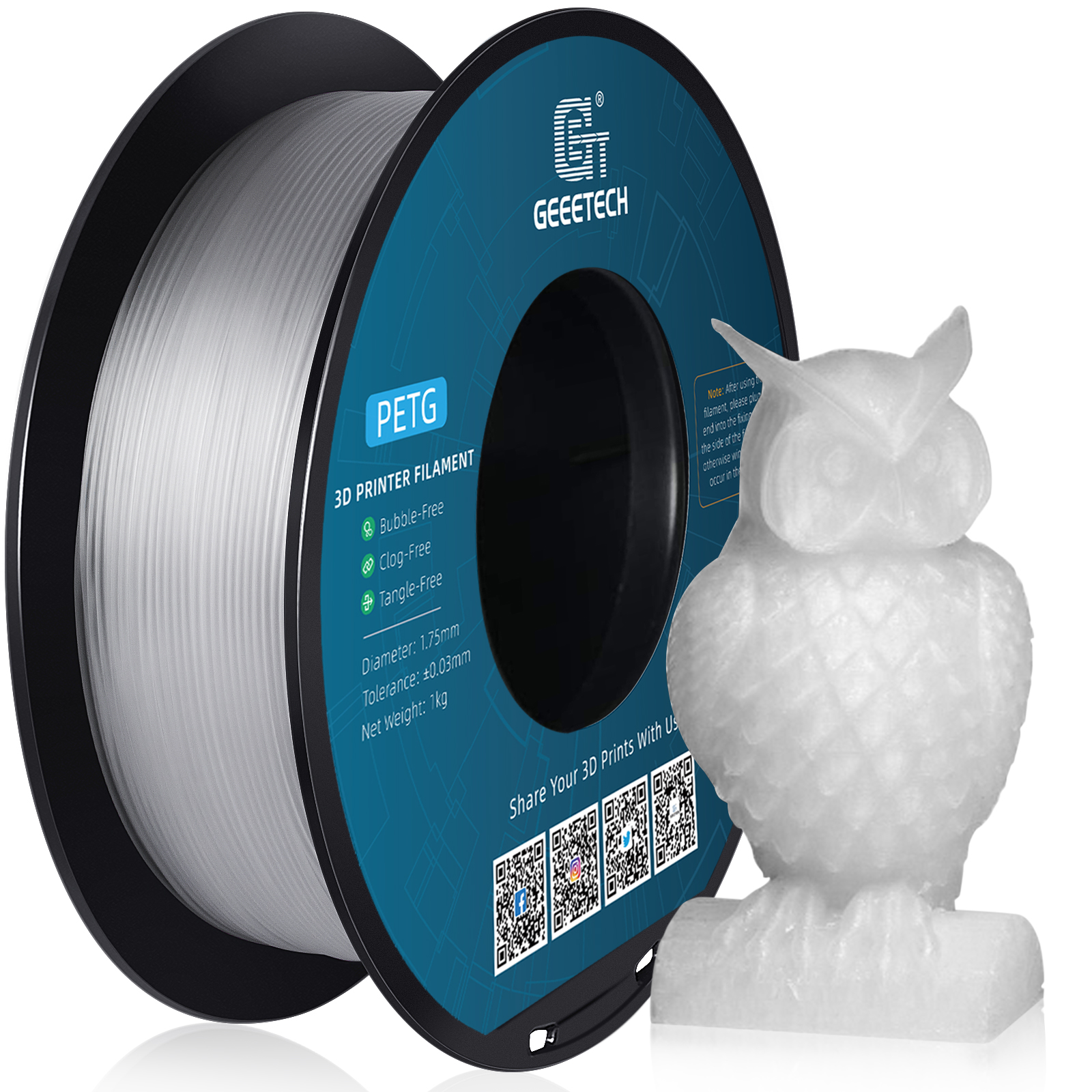 GEEETECH 3D Printer Filament 1KG/roll PLA/ABS+/PETG/TPU/Matte PLA Consumables US