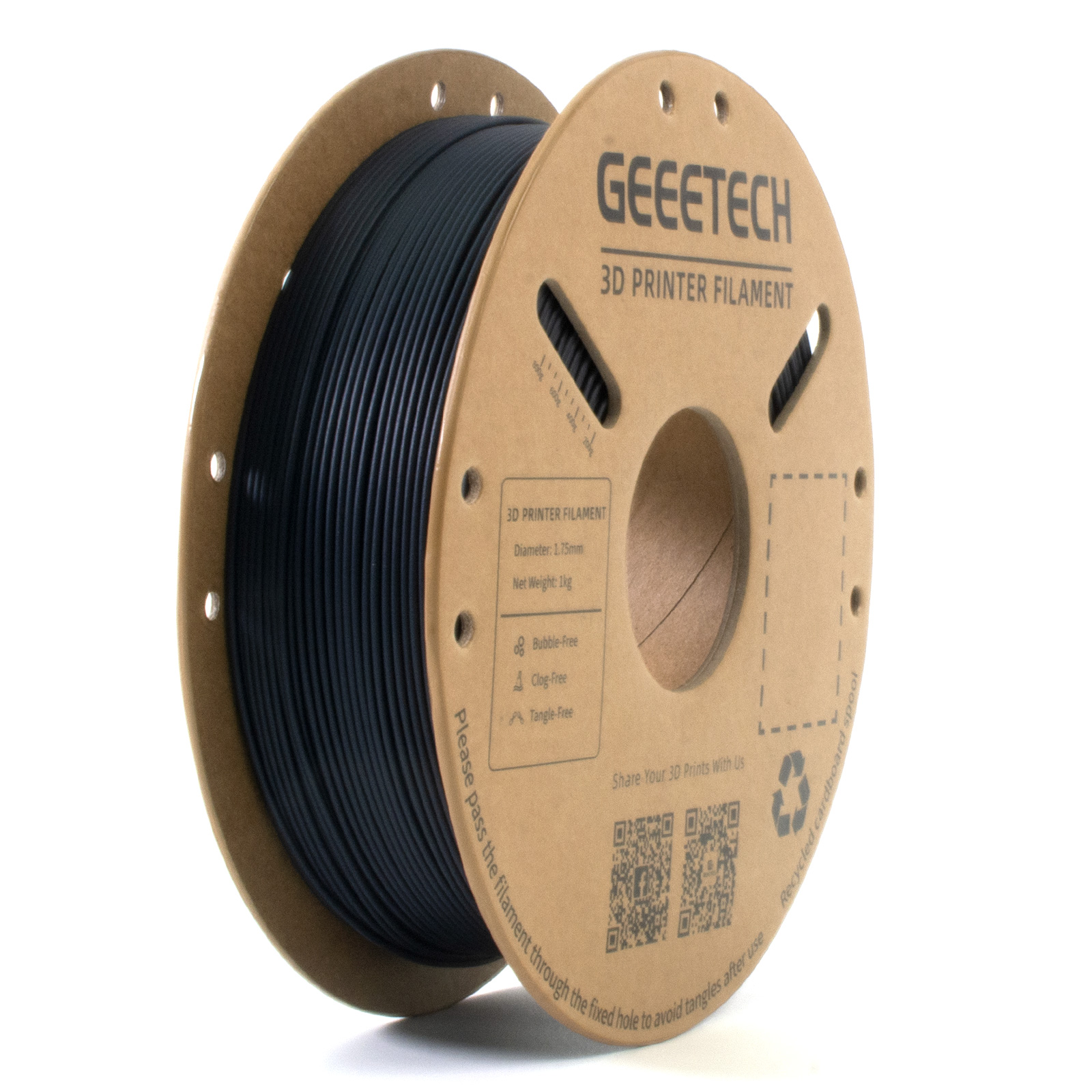 1kg/Rol 1.75mm Carbon Fiber PLA Geeetech 3D Filament High Stiffness eco-friendly