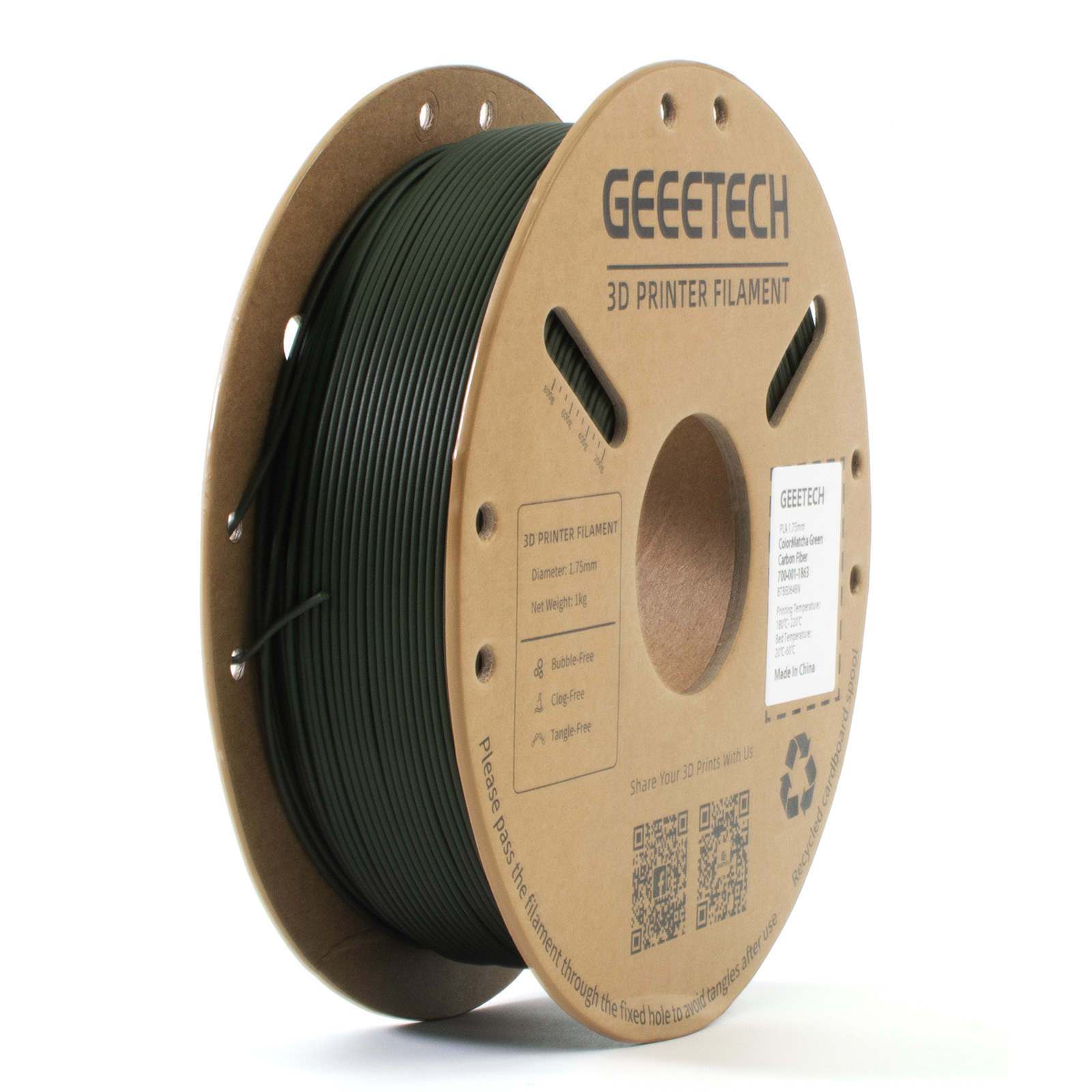 Geeetech 1KG Carbon Fiber PLA 3D Filament 1.75mm High Hardness Consumables