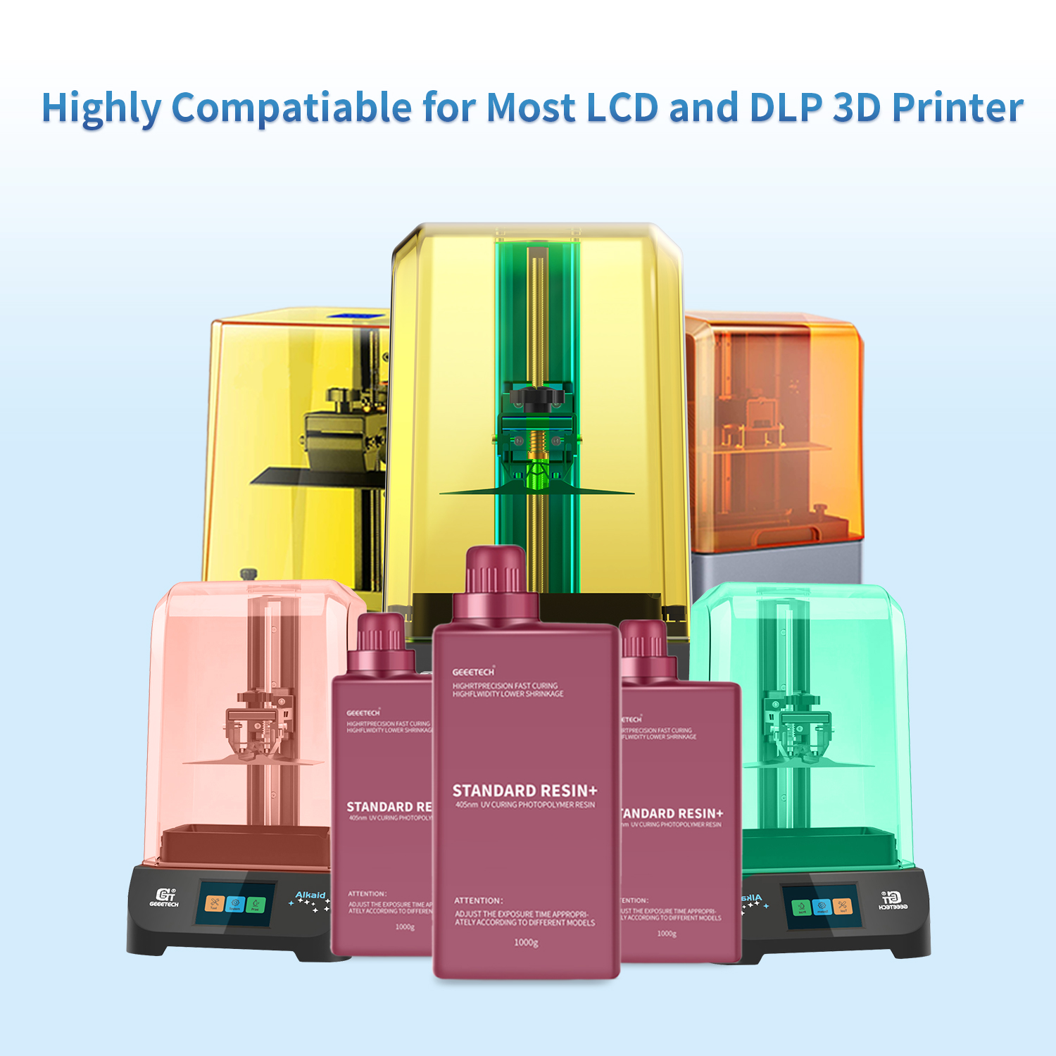 【Compre 4 y obtenga 2 gratis, agregue 6】 Impresora 3D GEEETECH SLA/LCD 1 KG UV 405 nm resina estándar - Imagen 25 de 65