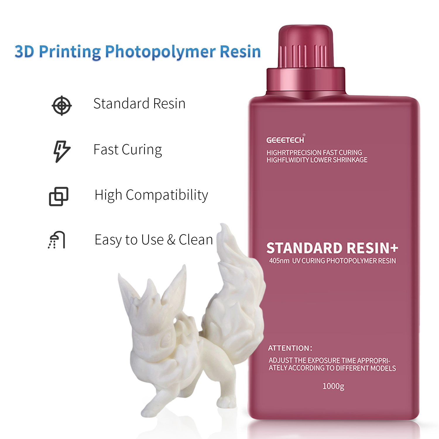 【Compre 4 y obtenga 2 gratis, agregue 6】 Impresora 3D GEEETECH SLA/LCD 1 KG UV 405 nm resina estándar - Imagen 35 de 65