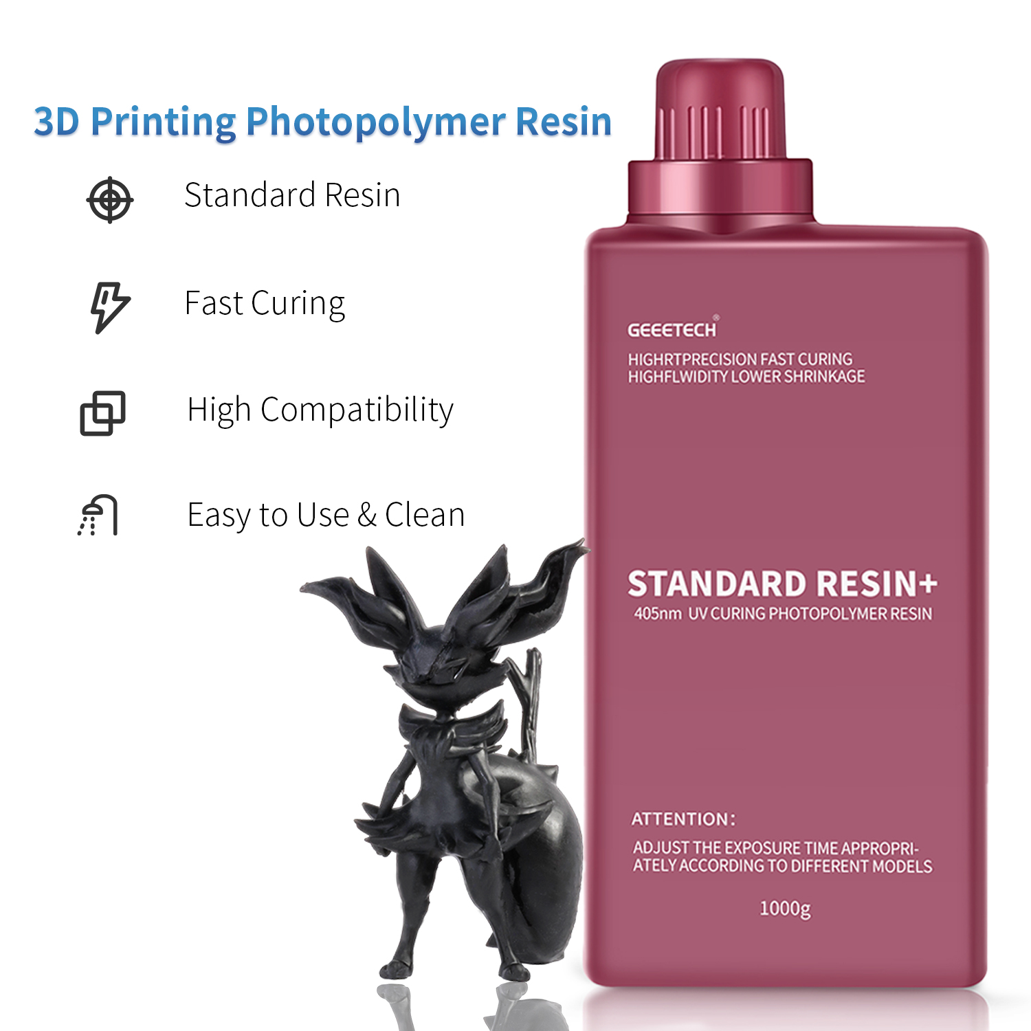 【Compre 4 y obtenga 2 gratis, agregue 6】 Impresora 3D GEEETECH SLA/LCD 1 KG UV 405 nm resina estándar - Imagen 27 de 65