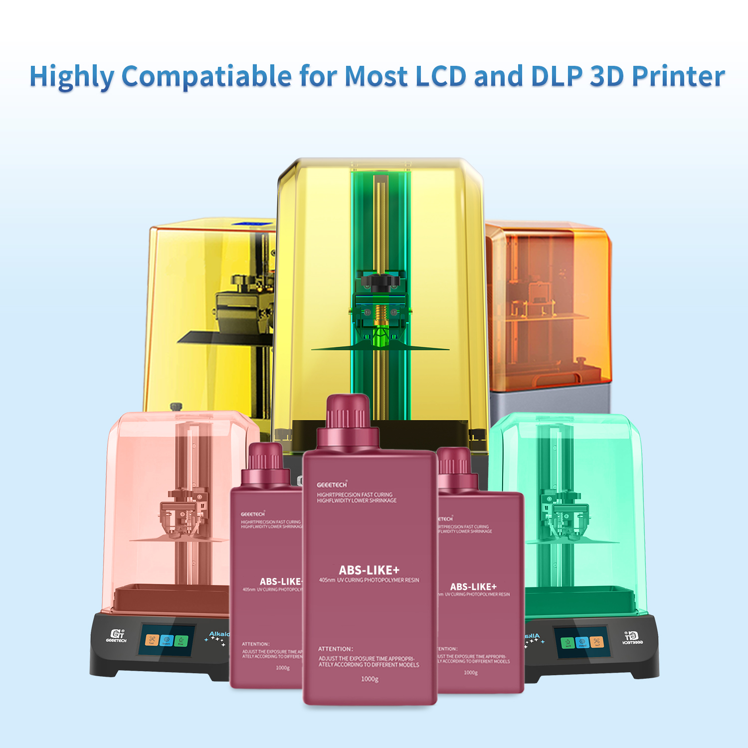 【Buy 4 Get 2 Free,Add 6】GEEETECH 1KG SLA/LCD 3D Printer ABS-LIKE 405nm UV Resin - Picture 50 of 61