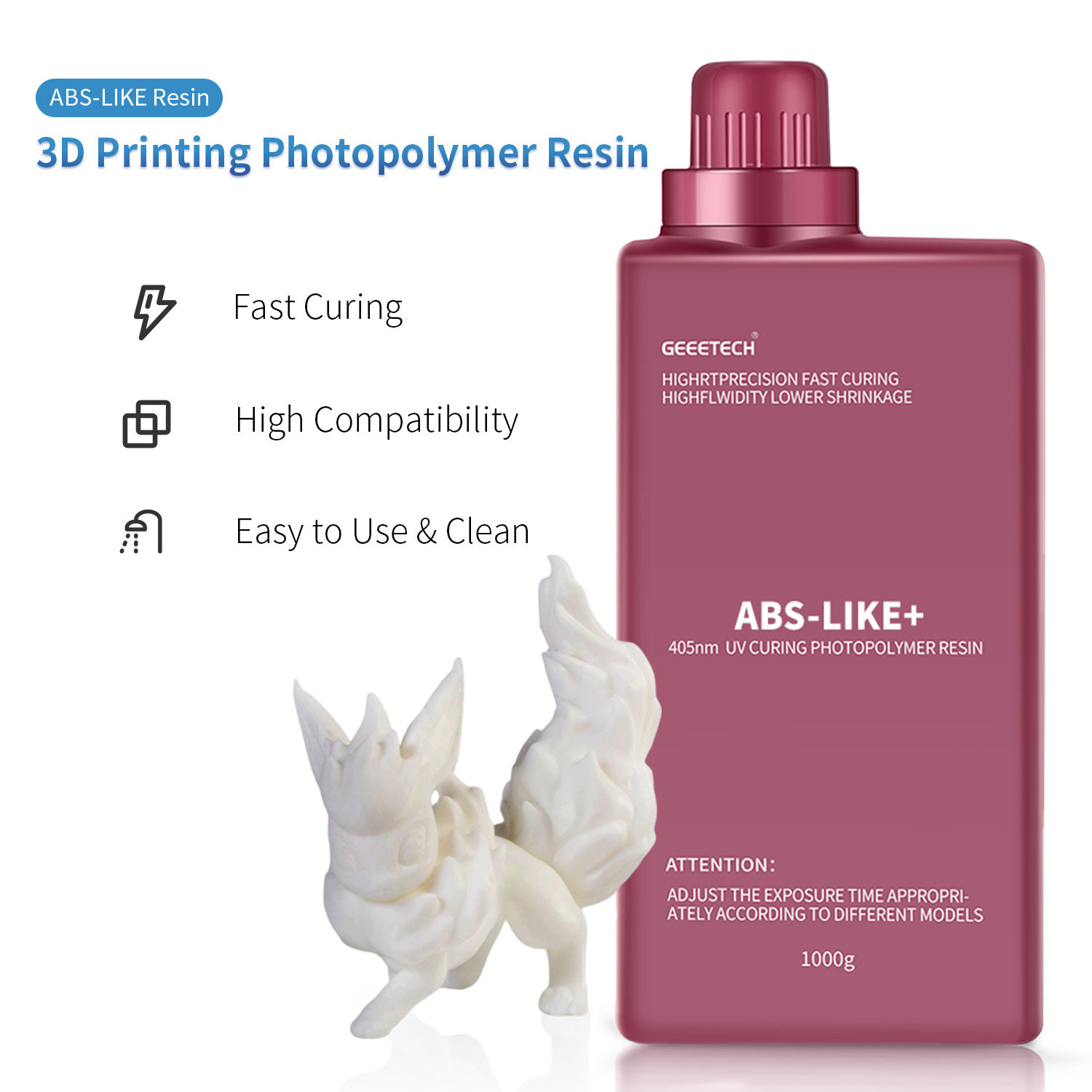 【Buy 4 Get 2 Free,Add 6】GEEETECH 1KG SLA/LCD 3D Printer ABS-LIKE 405nm UV Resin - Picture 43 of 61