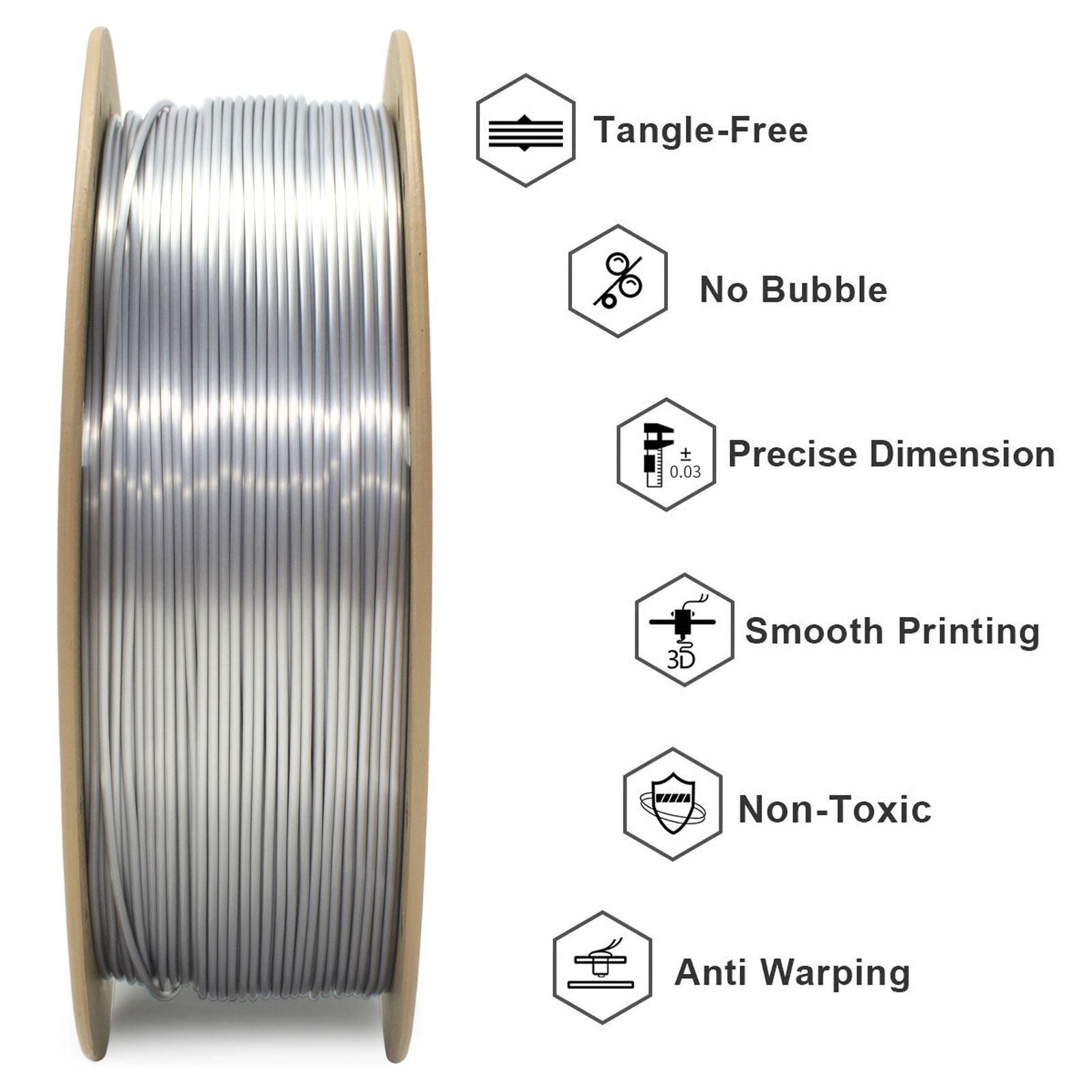 GIANTARM 3D Drucker Filament Seide PLA 1,75mm 1kg Einzeln Seide Farben Filament - Bild 3