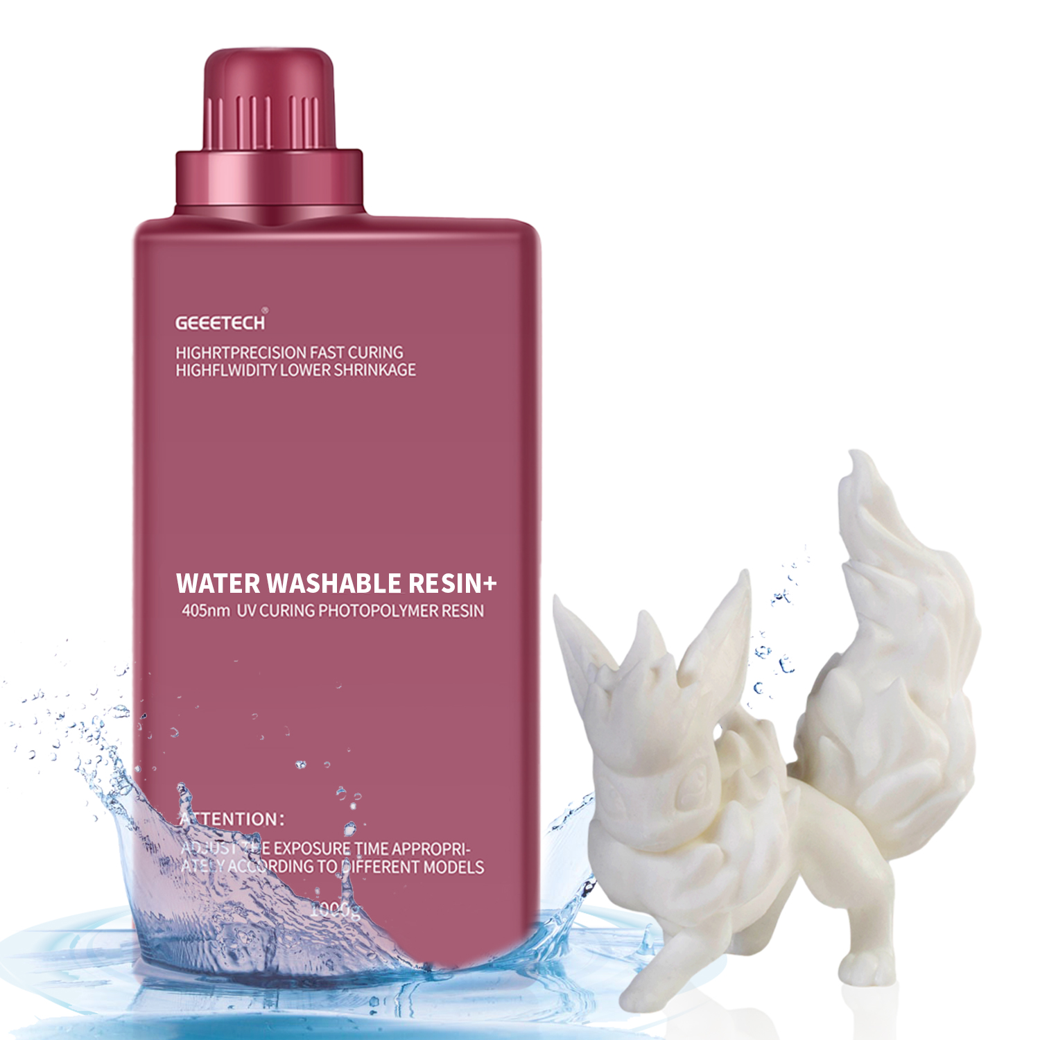 【Buy 4 Get 2 Free,Add 6】Geeetech 3D Printer Water Washable Resin 1KG 405nm UV US - Picture 15 of 18