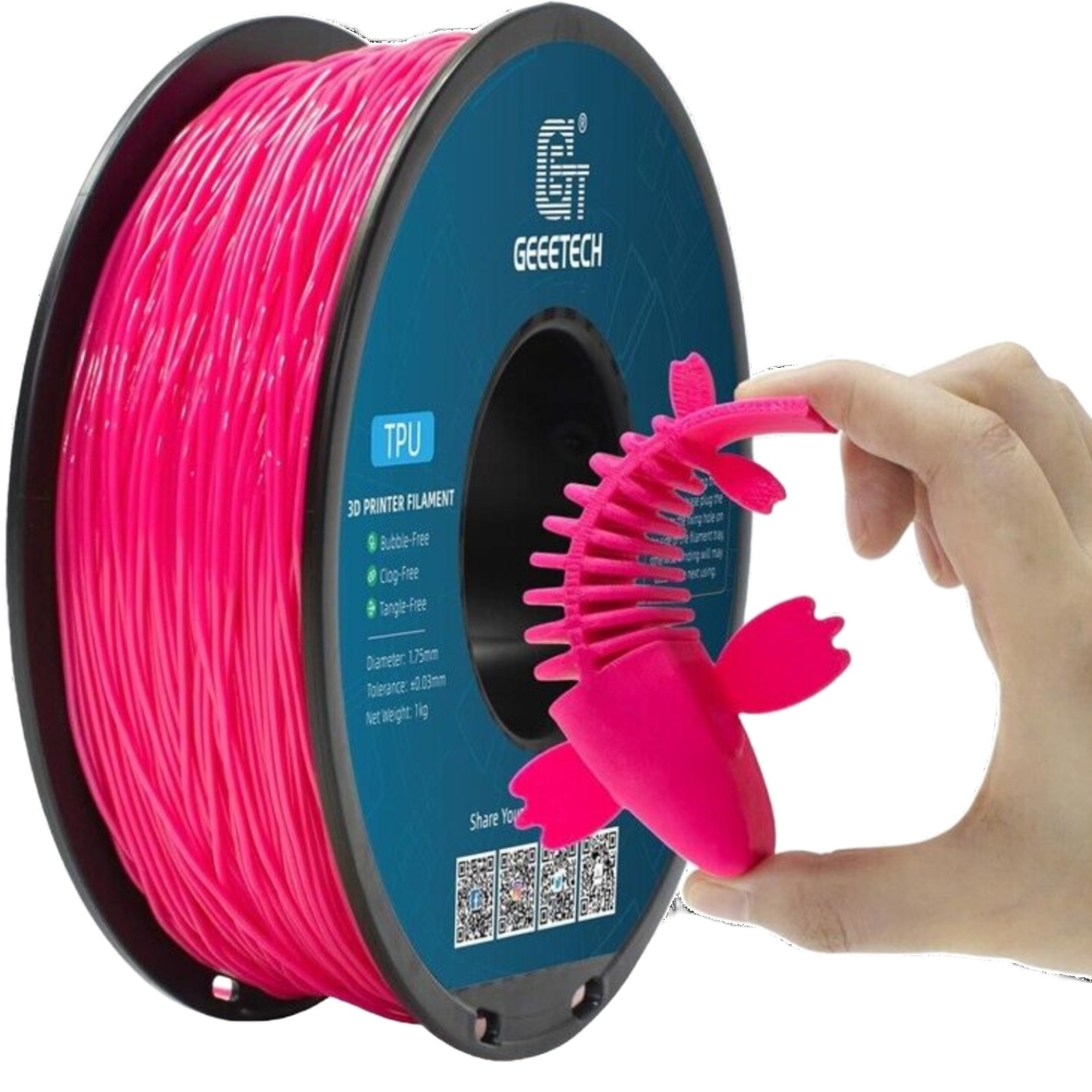 GEEETECH TPU Filament Solid Color 1kg/Roll 1.75mm Flexible For 3D Printer US