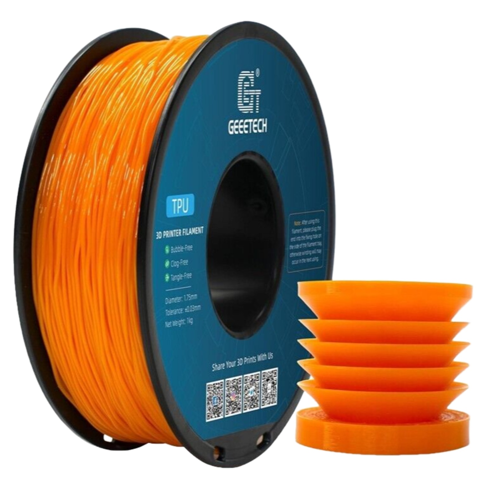 GEEETECH TPU Filament Solid Color 1kg/Roll 1.75mm Flexible For 3D Printer US