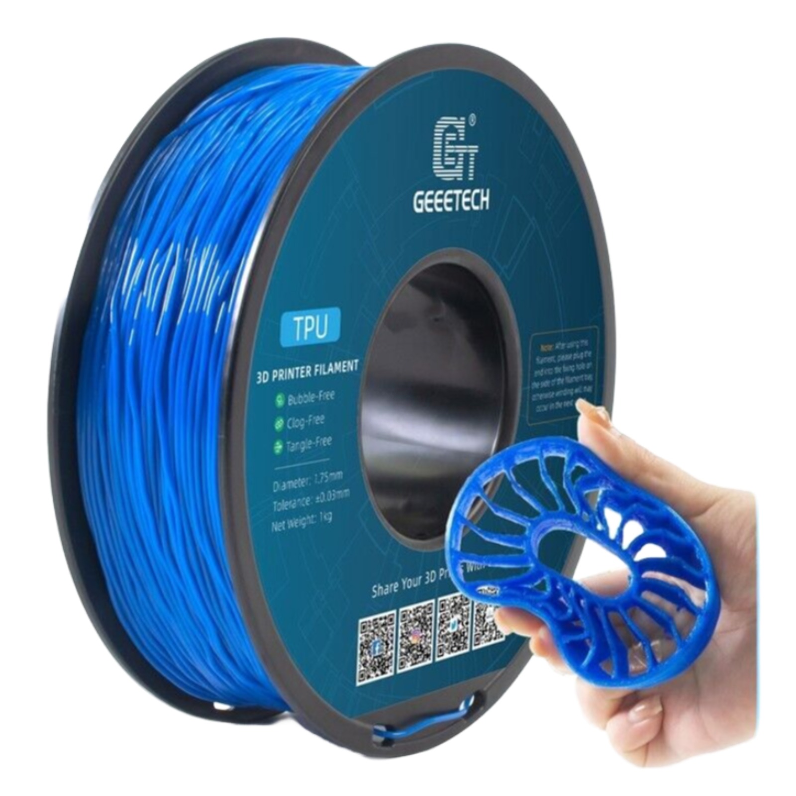 GEEETECH TPU Filament Solid Color 1kg/Roll 1.75mm Flexible For 3D Printer US