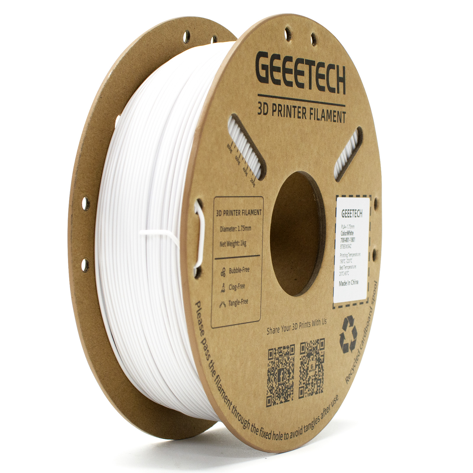 GEEETECH 3D Printer Filament PLA/ABS+/PETG/TPU/Resin 1.75mm 1KG/roll Multicolo