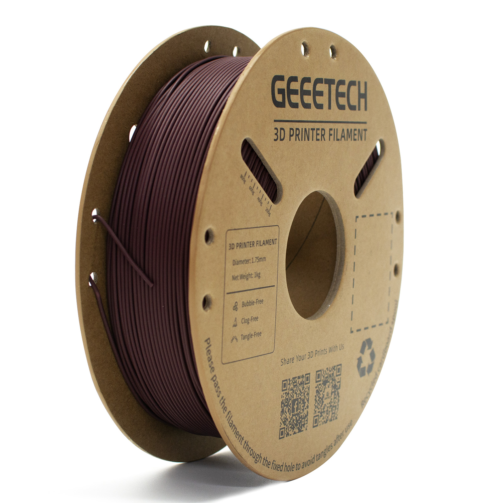 GEEETECH 3D Printer Filament PLA/ABS+/PETG/TPU/Resin 1.75mm 1KG/roll Multicolo