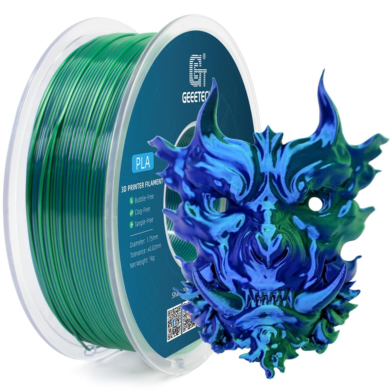 Geeetech Filament Silk PLA Dual Gradient Multi-Color 1.75mm 1KG For 3D Printer - Picture 42 of 51