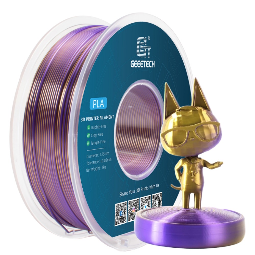 Geeetech Filament Silk PLA Dual Gradient Multi-Color 1.75mm 1KG For 3D Printer - Picture 35 of 51