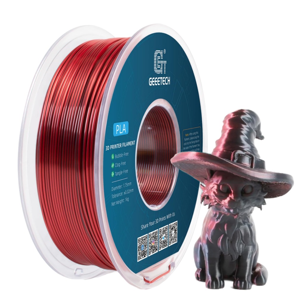 Geeetech 3D Printer Filament 1.75mm 1KG/Roll Silk PLA Dual Color Consumables US