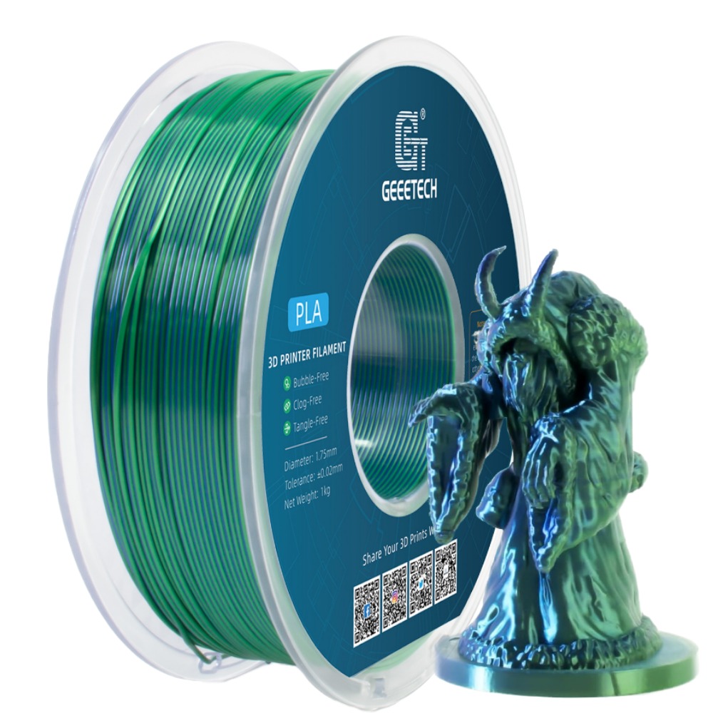 Geeetech 3D Printer Filament 1.75mm 1KG/Roll Silk PLA Dual Color Consumables US