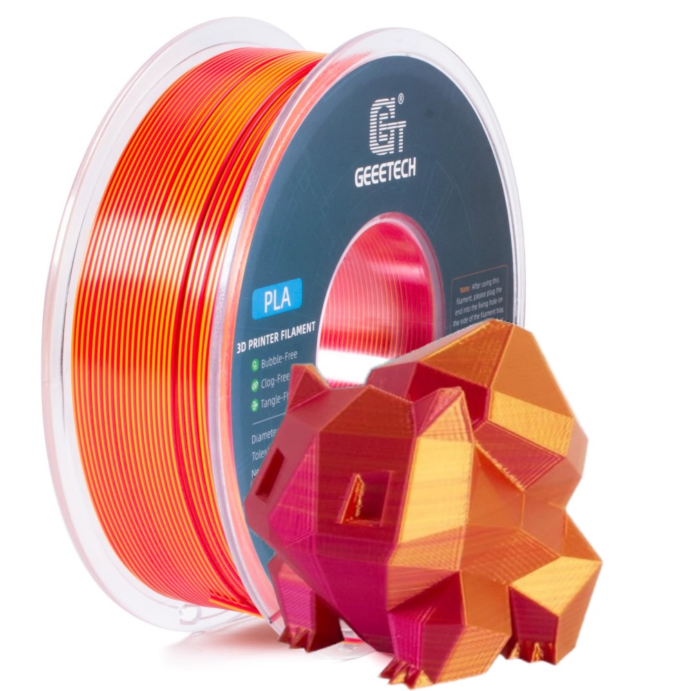 Geeetech 3D Printer Filament 1.75mm 1KG/Roll Silk PLA Dual Color Consumables US