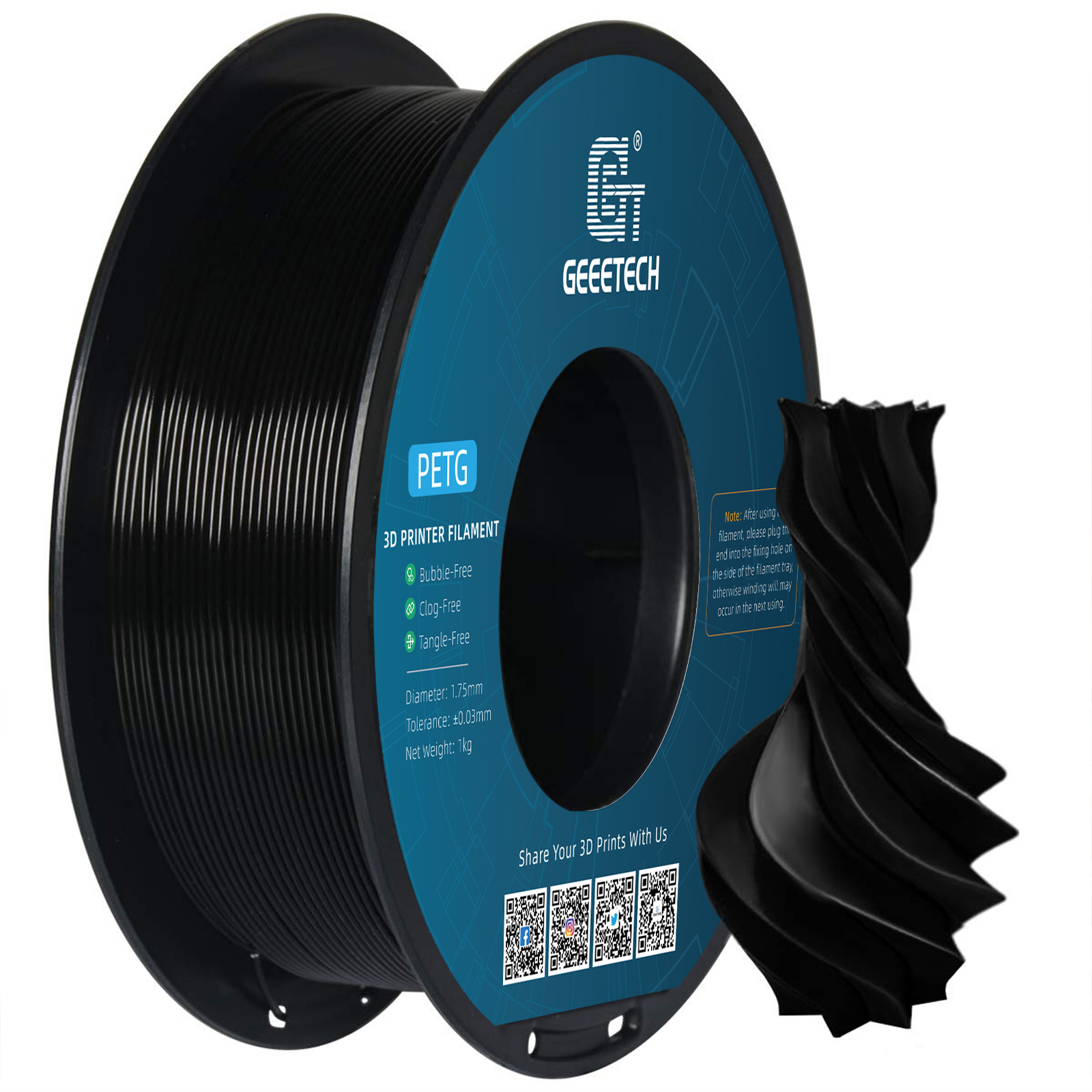 Filamento para impresora 3D Geeetech 5 kg 1 kg/rollo 1,75 mm PETG fuerte + duradero multicolor - Imagen 24 de 24