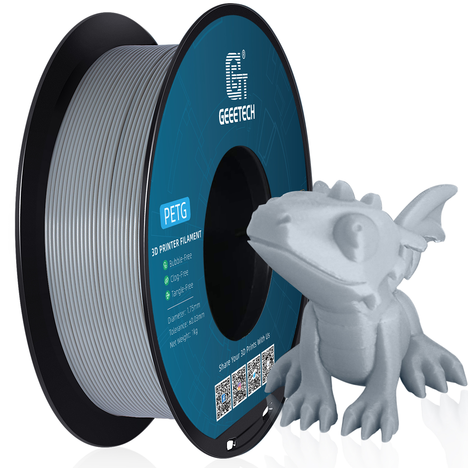 Filamento para impresora 3D Geeetech 5 kg 1 kg/rollo 1,75 mm PETG fuerte + duradero multicolor - Imagen 22 de 24