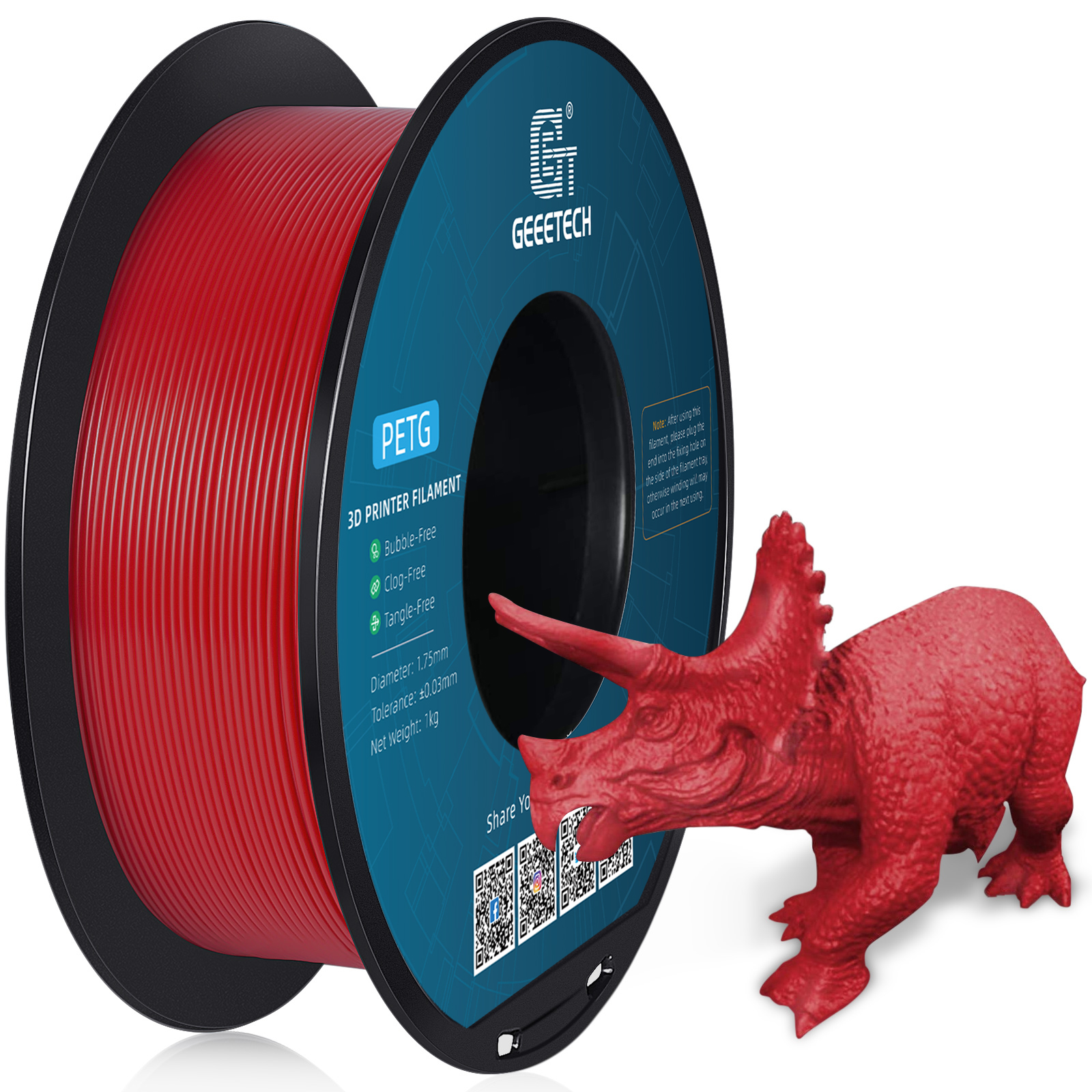 Filamento para impresora 3D Geeetech 5 kg 1 kg/rollo 1,75 mm PETG fuerte + duradero multicolor - Imagen 18 de 24