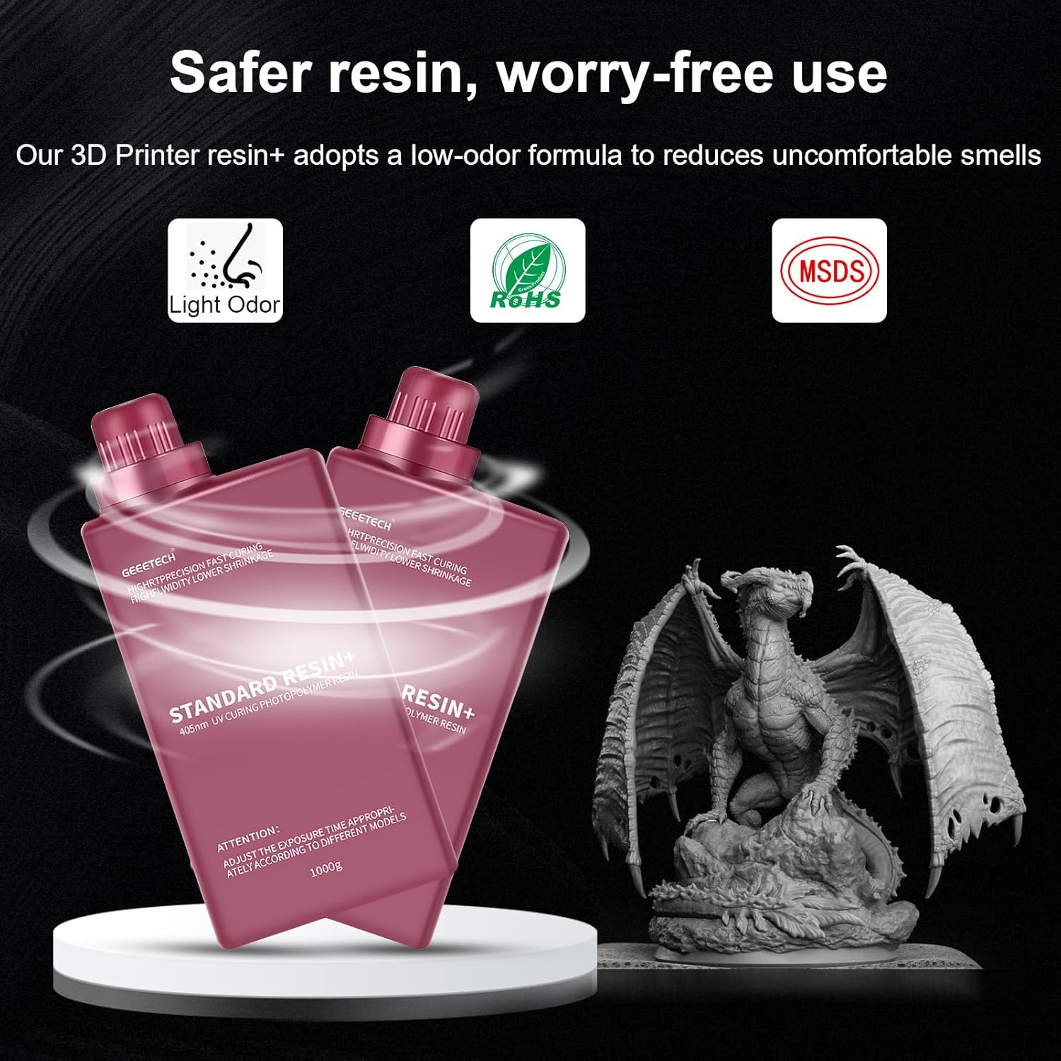 5/10 kg Geeetech resina estándar curado UV rápido 1 kg/botella para impresora 3D DLP/LCD - Imagen 21 de 81