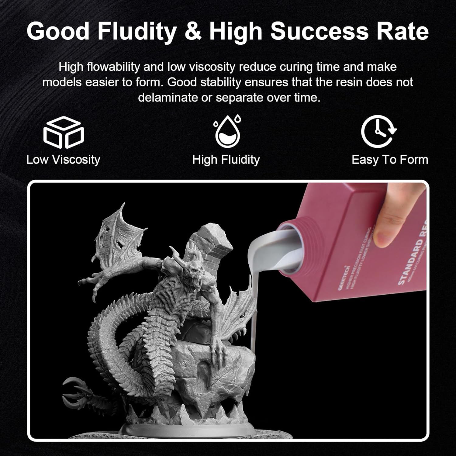5/10 kg Geeetech resina estándar curado UV rápido 1 kg/botella para impresora 3D DLP/LCD - Imagen 31 de 81