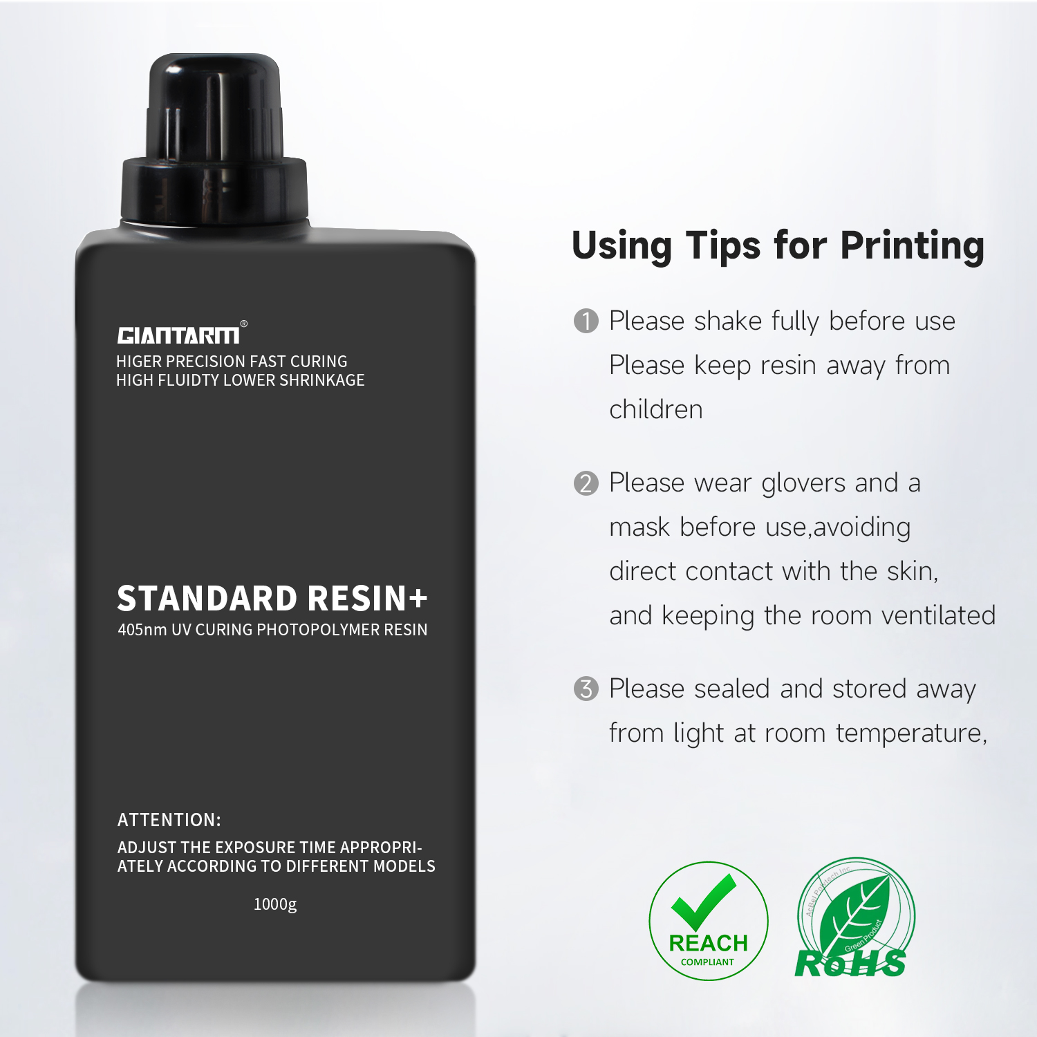 Giantarm Standard Resin 1kg 405nm Photopolymer Harz Für LCD/DLP Harz 3D Drucker - Bild 16 von 57