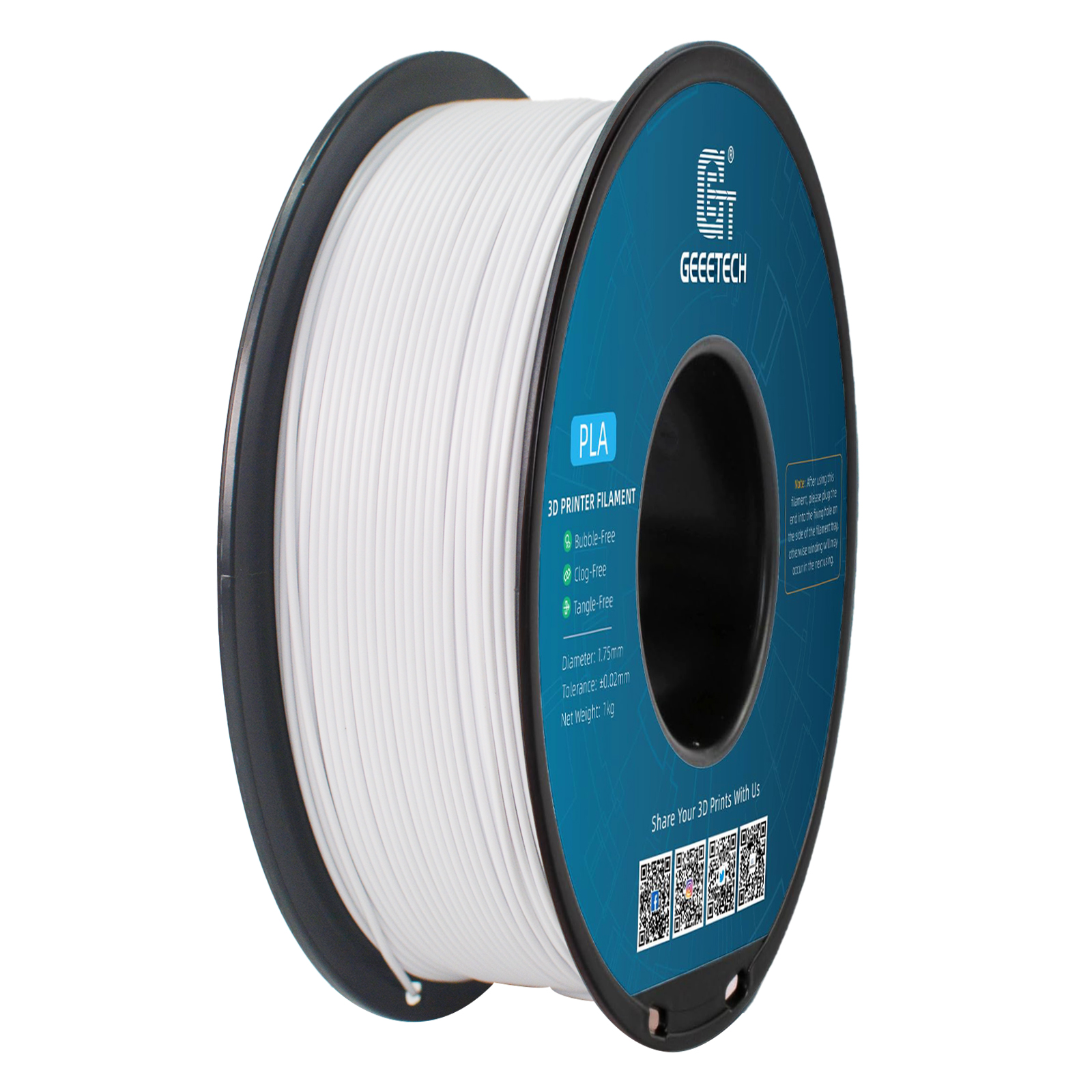 1KG / Roll Regelmäßige PLA Geeetech 3D-Drucker Filament 1,75 mm Pefect Drucken - Bild 38 von 38