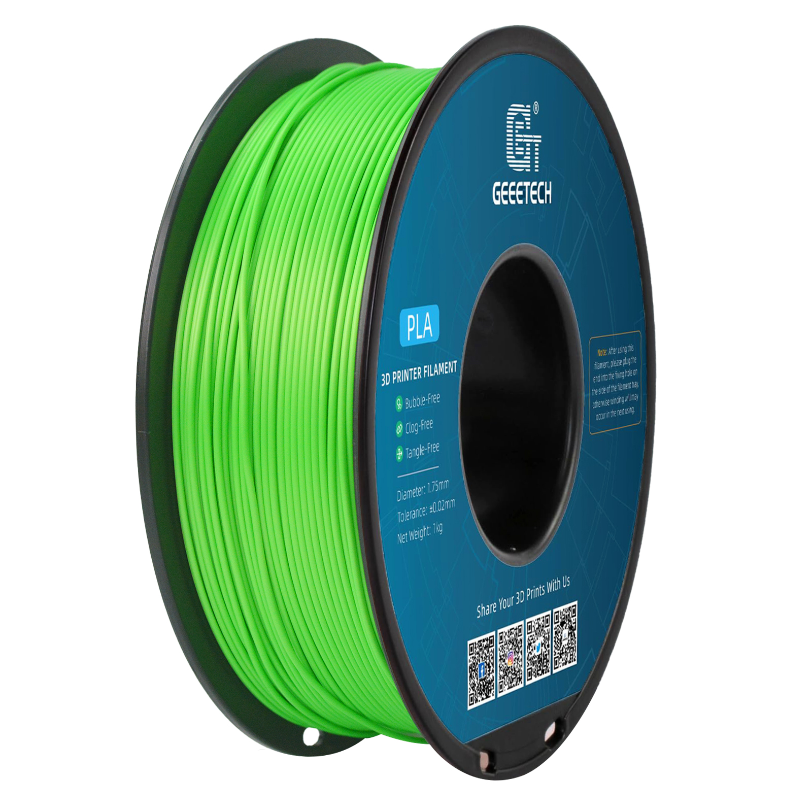 1KG / Roll Regelmäßige PLA Geeetech 3D-Drucker Filament 1,75 mm Pefect Drucken - Bild 36 von 38