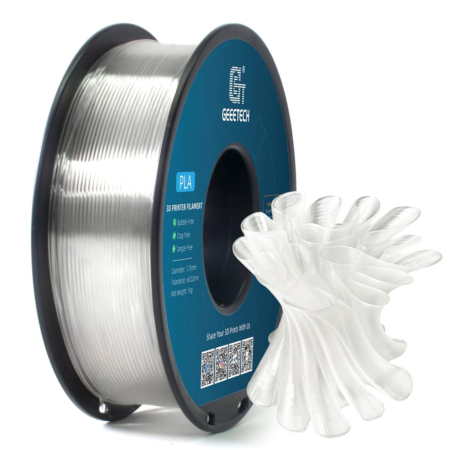 1KG / Roll Regelmäßige PLA Geeetech 3D-Drucker Filament 1,75 mm Pefect Drucken - Bild 30 von 38
